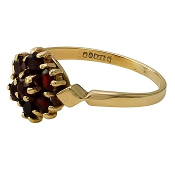 9ct gold Garnet Cluster Ring size M